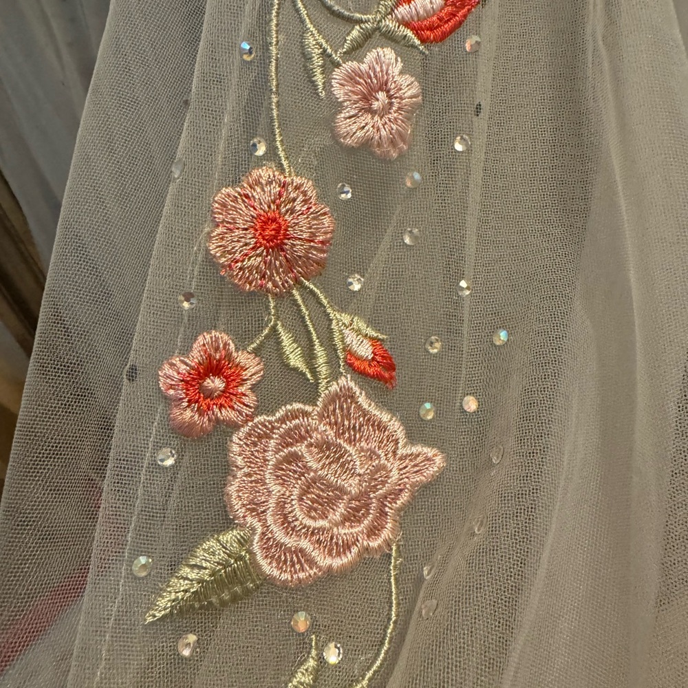🆕Mac Duggal 11241 Embroidered Illusion High Neck Long Sleeve A Line Gwn S… - Picture 13 of 15